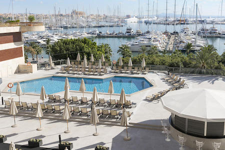 The pool at dawn at Melia Palma Marina