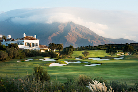 View to the mountains from the 17th hole at Finca Cortesin