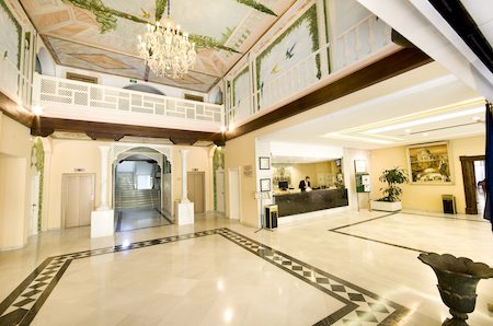 Reception area at the Monarque Sultan Aparthotel